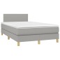 vidaXL Boxspringbett mit Matratze & LED Hellgrau 120x200 cm Stoff vidaXL Boxspringbett mit Matratze & LED Hellgrau 120x200 cm Stoff