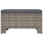 Gartenhocker mit Kissen Grau Poly Rattan Gartenhocker mit Kissen Grau Poly Rattan