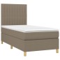 vidaXL Boxspringbett mit Matratze & LED Taupe 90x200 cm Stoff vidaXL Boxspringbett mit Matratze & LED Taupe 90x200 cm Stoff