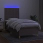vidaXL Boxspringbett mit Matratze & LED Taupe 90x200 cm Stoff vidaXL Boxspringbett mit Matratze & LED Taupe 90x200 cm Stoff