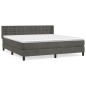 vidaXL Boxspringbett mit Matratze Dunkelgrau 180x200 cm Samt vidaXL Boxspringbett mit Matratze Dunkelgrau 180x200 cm Samt
