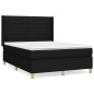 vidaXL Boxspringbett mit Matratze Schwarz 140x200 cm Stoff vidaXL Boxspringbett mit Matratze Schwarz 140x200 cm Stoff