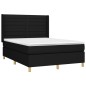 vidaXL Boxspringbett mit Matratze Schwarz 140x200 cm Stoff vidaXL Boxspringbett mit Matratze Schwarz 140x200 cm Stoff