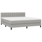 vidaXL Boxspringbett mit Matratze & LED Hellgrau 180x200 cm Stoff vidaXL Boxspringbett mit Matratze & LED Hellgrau 180x200 cm Stoff