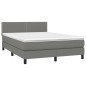 vidaXL Boxspringbett mit Matratze & LED Dunkelgrau 140x200 cm Stoff vidaXL Boxspringbett mit Matratze & LED Dunkelgrau 140x200 cm Stoff