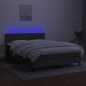 vidaXL Boxspringbett mit Matratze & LED Dunkelgrau 140x200 cm Stoff vidaXL Boxspringbett mit Matratze & LED Dunkelgrau 140x200 cm Stoff
