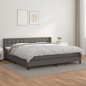 vidaXL Boxspringbett mit Matratze Grau 200x200 cm Kunstleder vidaXL Boxspringbett mit Matratze Grau 200x200 cm Kunstleder
