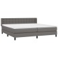 vidaXL Boxspringbett mit Matratze Grau 200x200 cm Kunstleder vidaXL Boxspringbett mit Matratze Grau 200x200 cm Kunstleder