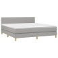 vidaXL Boxspringbett mit Matratze & LED Hellgrau 160x200 cm Stoff vidaXL Boxspringbett mit Matratze & LED Hellgrau 160x200 cm Stoff