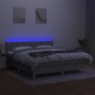 vidaXL Boxspringbett mit Matratze & LED Hellgrau 160x200 cm Stoff vidaXL Boxspringbett mit Matratze & LED Hellgrau 160x200 cm Stoff