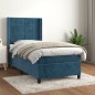 vidaXL Boxspringbett mit Matratze Dunkelblau 90x200 cm Samt vidaXL Boxspringbett mit Matratze Dunkelblau 90x200 cm Samt