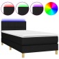 vidaXL Boxspringbett mit Matratze & LED Schwarz 100x200 cm Stoff vidaXL Boxspringbett mit Matratze & LED Schwarz 100x200 cm Stoff