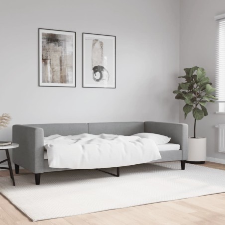 vidaXL Tagesbett Hellgrau 90x200 cm Stoff