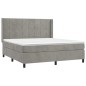 vidaXL Boxspringbett mit Matratze Hellgrau 180x200 cm Samt vidaXL Boxspringbett mit Matratze Hellgrau 180x200 cm Samt