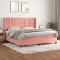 vidaXL Boxspringbett mit Matratze Rosa 200x200 cm Samt vidaXL Boxspringbett mit Matratze Rosa 200x200 cm Samt