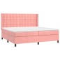vidaXL Boxspringbett mit Matratze Rosa 200x200 cm Samt vidaXL Boxspringbett mit Matratze Rosa 200x200 cm Samt