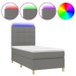 vidaXL Boxspringbett mit Matratze & LED Dunkelgrau 100x200 cm Stoff vidaXL Boxspringbett mit Matratze & LED Dunkelgrau 100x200 cm Stoff
