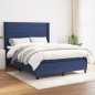 vidaXL Boxspringbett mit Matratze Blau 140x200 cm Stoff vidaXL Boxspringbett mit Matratze Blau 140x200 cm Stoff