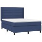 vidaXL Boxspringbett mit Matratze Blau 140x200 cm Stoff vidaXL Boxspringbett mit Matratze Blau 140x200 cm Stoff