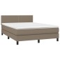 vidaXL Boxspringbett mit Matratze & LED Taupe 140x200 cm Stoff vidaXL Boxspringbett mit Matratze & LED Taupe 140x200 cm Stoff
