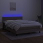 vidaXL Boxspringbett mit Matratze & LED Taupe 140x200 cm Stoff vidaXL Boxspringbett mit Matratze & LED Taupe 140x200 cm Stoff