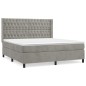 vidaXL Boxspringbett mit Matratze Hellgrau 180x200 cm Samt vidaXL Boxspringbett mit Matratze Hellgrau 180x200 cm Samt