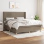 vidaXL Boxspringbett mit Matratze Taupe 180x200 cm Stoff vidaXL Boxspringbett mit Matratze Taupe 180x200 cm Stoff
