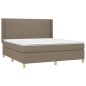 vidaXL Boxspringbett mit Matratze Taupe 180x200 cm Stoff vidaXL Boxspringbett mit Matratze Taupe 180x200 cm Stoff