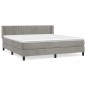 vidaXL Boxspringbett mit Matratze Hellgrau 180x200 cm Samt vidaXL Boxspringbett mit Matratze Hellgrau 180x200 cm Samt