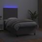 vidaXL Boxspringbett mit Matratze & LED Grau 90x190 cm Kunstleder vidaXL Boxspringbett mit Matratze & LED Grau 90x190 cm Kunstleder