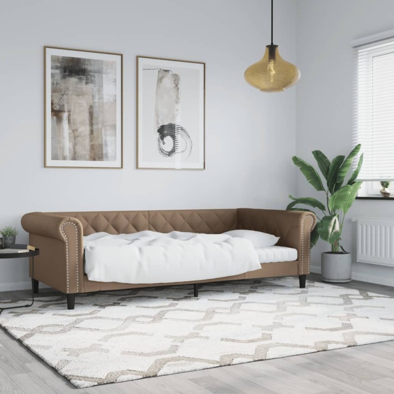 Tagesbett Cappuccino-Braun 90x200 cm Kunstleder Tagesbett Cappuccino-Braun 90x200 cm Kunstleder