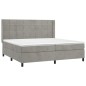 vidaXL Boxspringbett mit Matratze Hellgrau 200x200 cm Samt vidaXL Boxspringbett mit Matratze Hellgrau 200x200 cm Samt