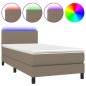 vidaXL Boxspringbett mit Matratze & LED Taupe 90x190 cm Stoff vidaXL Boxspringbett mit Matratze & LED Taupe 90x190 cm Stoff