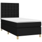 vidaXL Boxspringbett mit Matratze & LED Schwarz 90x200 cm Stoff vidaXL Boxspringbett mit Matratze & LED Schwarz 90x200 cm Stoff