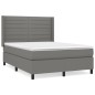 vidaXL Boxspringbett mit Matratze Dunkelgrau 140x190 cm Stoff vidaXL Boxspringbett mit Matratze Dunkelgrau 140x190 cm Stoff