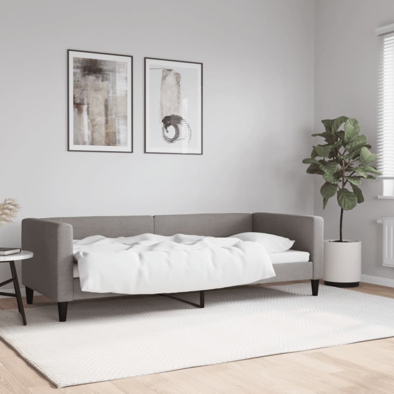 Tagesbett Taupe 80x200 cm Stoff Tagesbett Taupe 80x200 cm Stoff