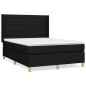 vidaXL Boxspringbett mit Matratze Schwarz 140x190 cm Stoff vidaXL Boxspringbett mit Matratze Schwarz 140x190 cm Stoff