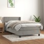 vidaXL Boxspringbett mit Matratze Hellgrau 90x190 cm Samt vidaXL Boxspringbett mit Matratze Hellgrau 90x190 cm Samt