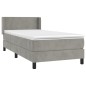 vidaXL Boxspringbett mit Matratze Hellgrau 90x190 cm Samt vidaXL Boxspringbett mit Matratze Hellgrau 90x190 cm Samt