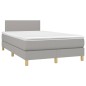 vidaXL Boxspringbett mit Matratze & LED Hellgrau 120x200 cm Stoff vidaXL Boxspringbett mit Matratze & LED Hellgrau 120x200 cm Stoff
