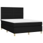 vidaXL Boxspringbett mit Matratze & LED Schwarz 140x200 cm Stoff vidaXL Boxspringbett mit Matratze & LED Schwarz 140x200 cm Stoff