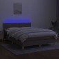 vidaXL Boxspringbett mit Matratze & LED Taupe 140x200 cm Stoff vidaXL Boxspringbett mit Matratze & LED Taupe 140x200 cm Stoff