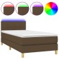 vidaXL Boxspringbett mit Matratze & LED Dunkelbraun 90x200 cm Stoff vidaXL Boxspringbett mit Matratze & LED Dunkelbraun 90x200 cm Stoff