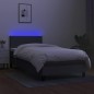 vidaXL Boxspringbett mit Matratze & LED Dunkelgrau 80x200 cm Stoff vidaXL Boxspringbett mit Matratze & LED Dunkelgrau 80x200 cm Stoff