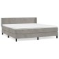 vidaXL Boxspringbett mit Matratze Hellgrau 160x200 cm Samt vidaXL Boxspringbett mit Matratze Hellgrau 160x200 cm Samt