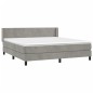 vidaXL Boxspringbett mit Matratze Hellgrau 160x200 cm Samt vidaXL Boxspringbett mit Matratze Hellgrau 160x200 cm Samt