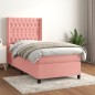 vidaXL Boxspringbett mit Matratze Rosa 100x200 cm Samt vidaXL Boxspringbett mit Matratze Rosa 100x200 cm Samt