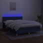 vidaXL Boxspringbett mit Matratze & LED Blau 140x190 cm Stoff vidaXL Boxspringbett mit Matratze & LED Blau 140x190 cm Stoff