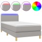 vidaXL Boxspringbett mit Matratze & LED Hellgrau 90x200 cm Stoff vidaXL Boxspringbett mit Matratze & LED Hellgrau 90x200 cm Stoff