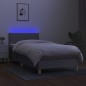 vidaXL Boxspringbett mit Matratze & LED Hellgrau 90x200 cm Stoff vidaXL Boxspringbett mit Matratze & LED Hellgrau 90x200 cm Stoff